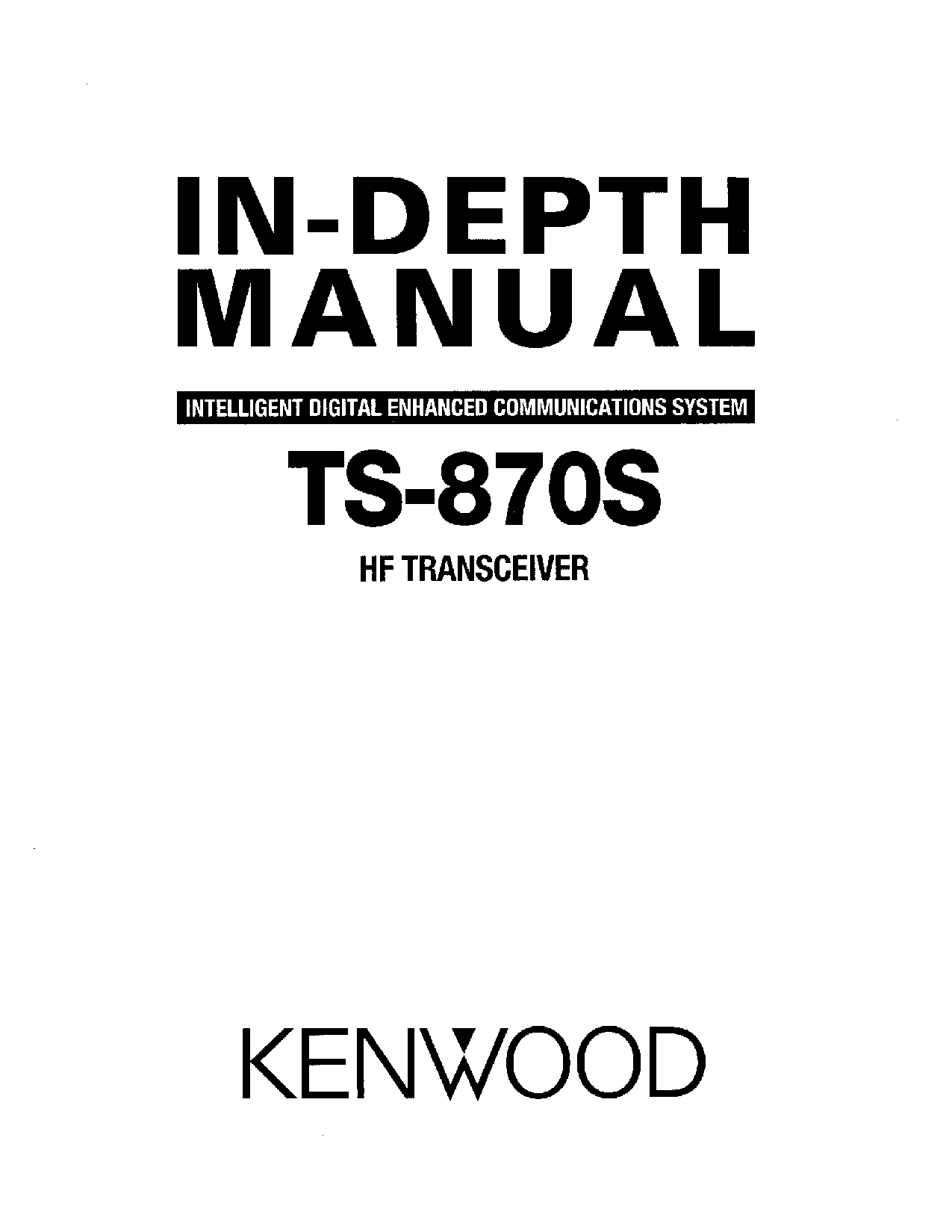 Kenwood TS870 User Manual