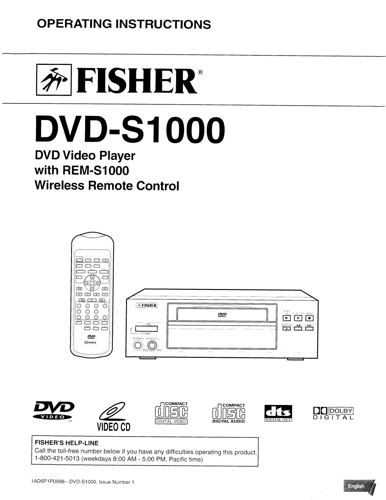 Fisher DVD-S1000 User Manual