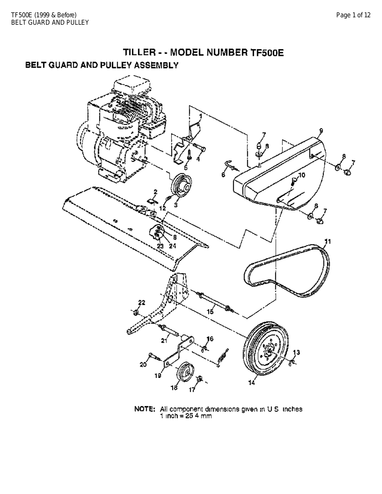 AYP TF500E Parts List