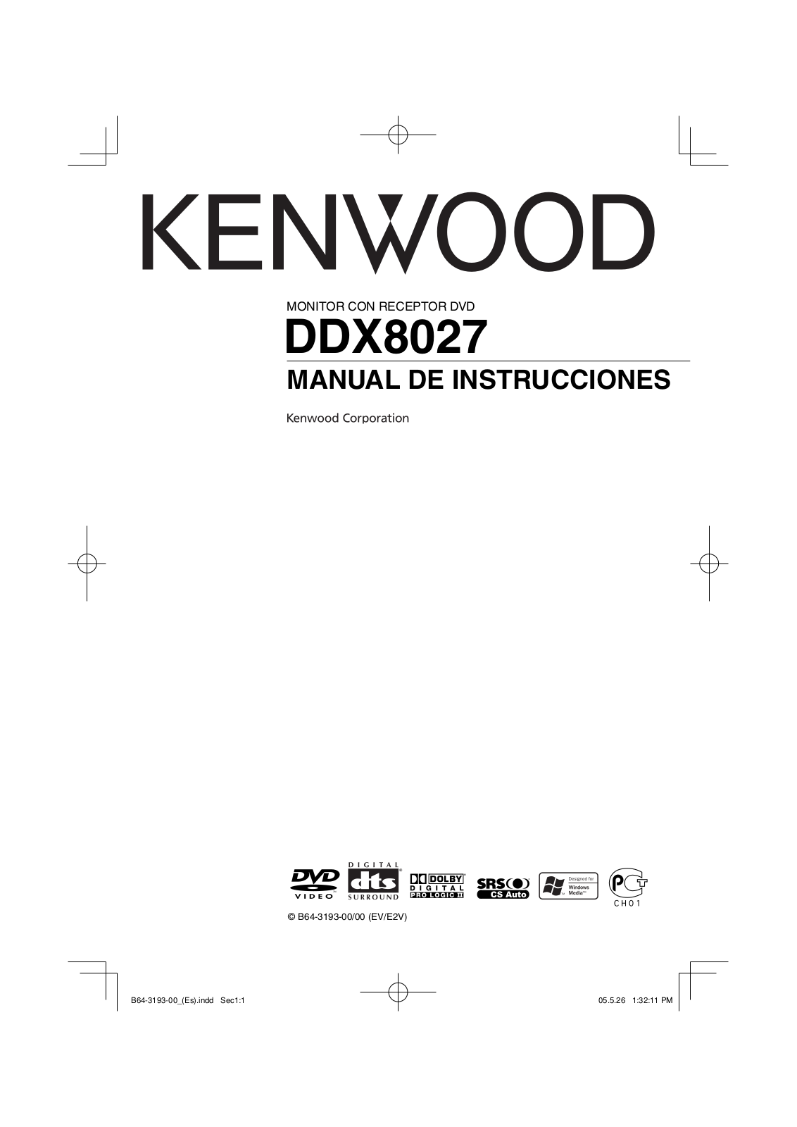 Kenwood DDX8027 User Manual