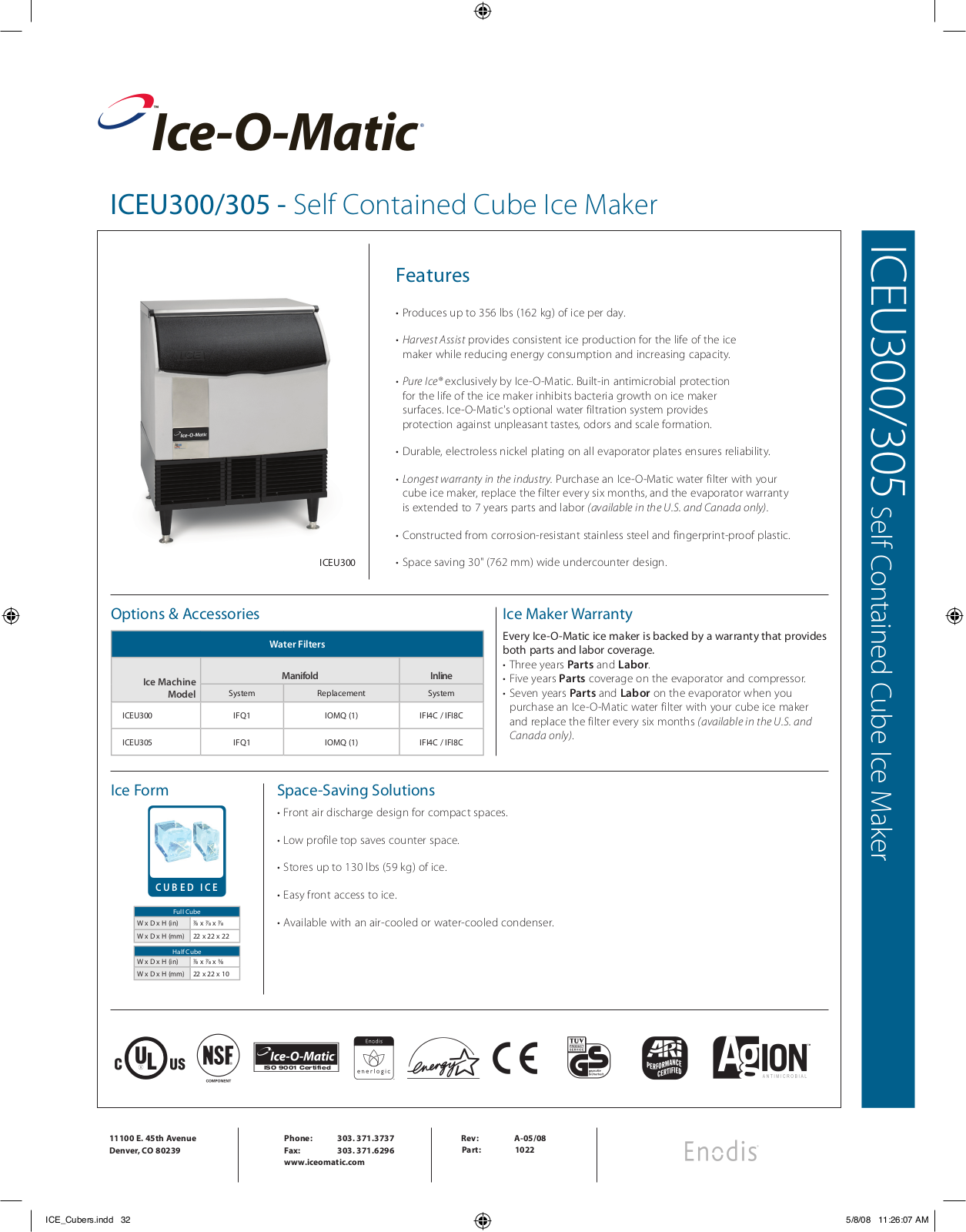 Ice-O-Matic ICEU300, ICEU305 User Manual