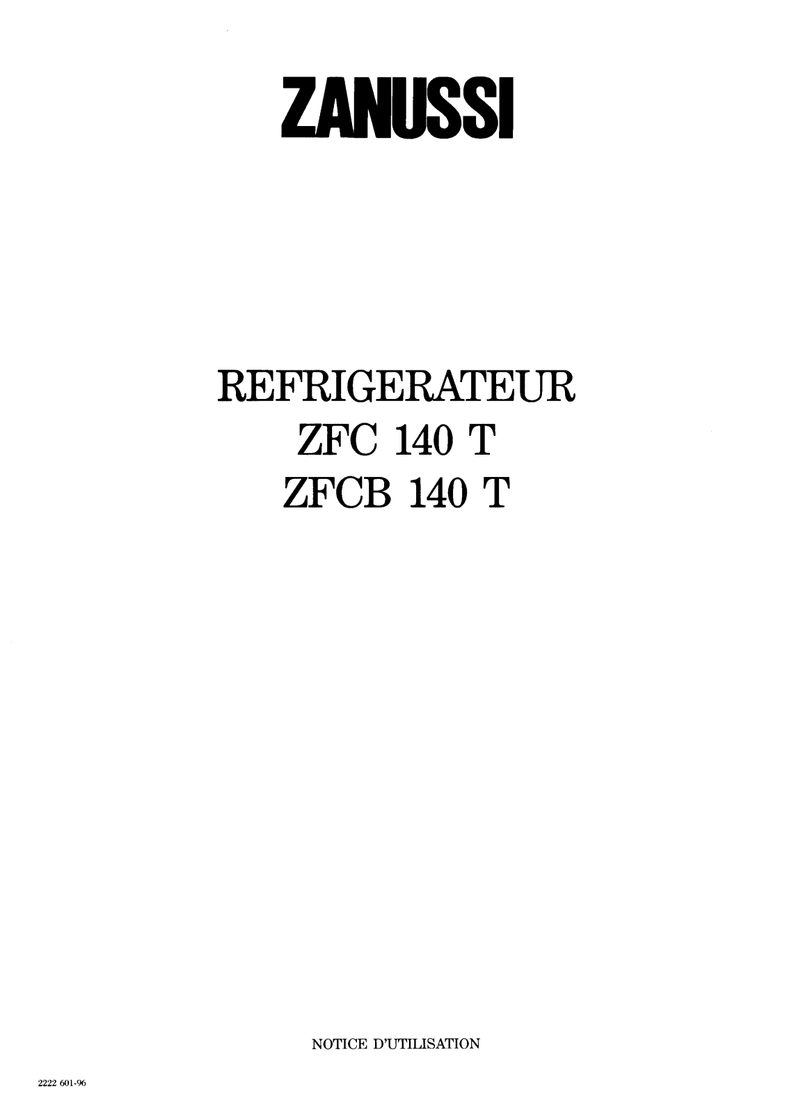 Zanussi ZFC140T, ZFCB140T Operating Manual