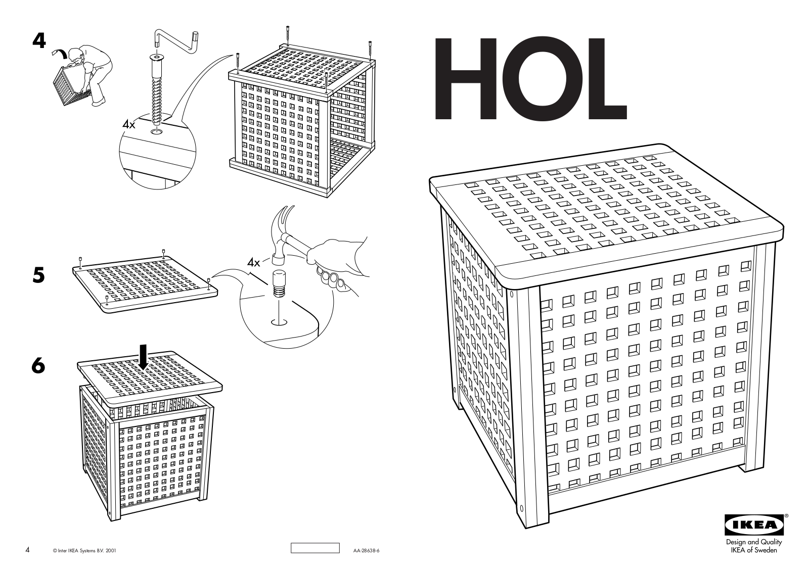 IKEA HOL STORAGE CUBE 20X20 Assembly Instruction