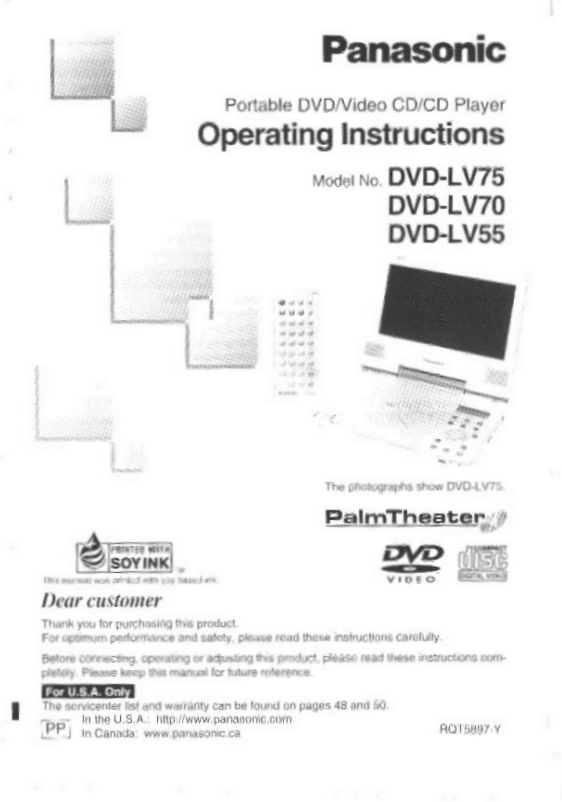 Panasonic DVD-LV70, DVD-LV75 User Manual