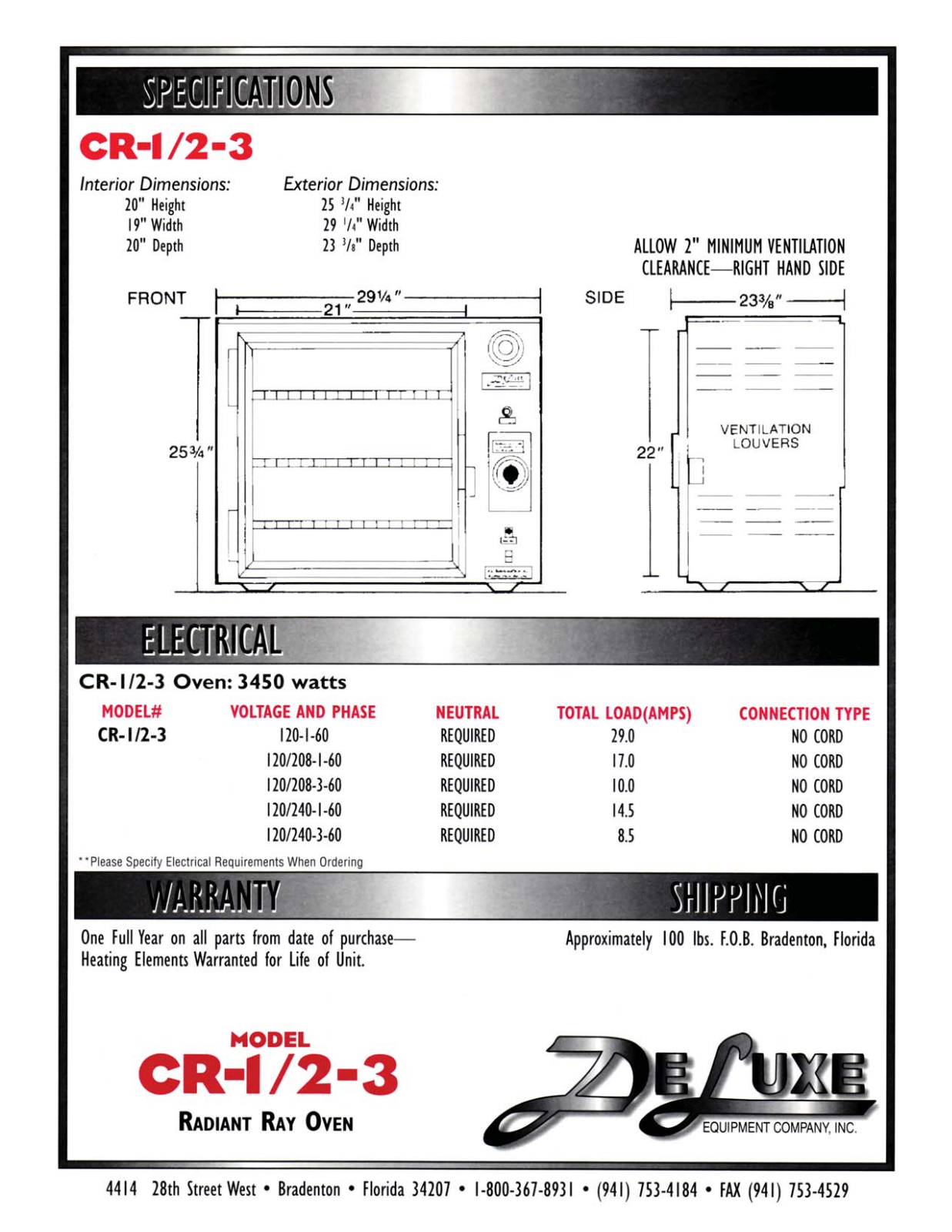 Deluxe CR-1-2-3 User Manual