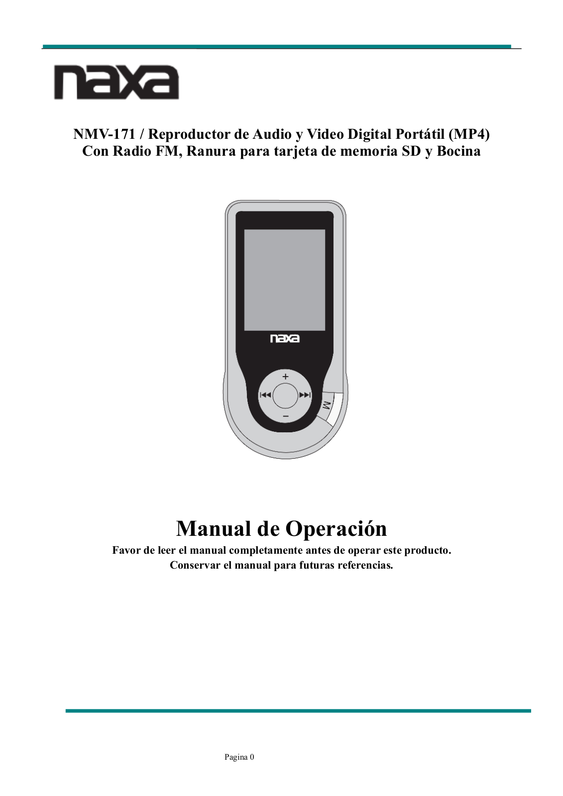 Naxa NMV-171 User Manual