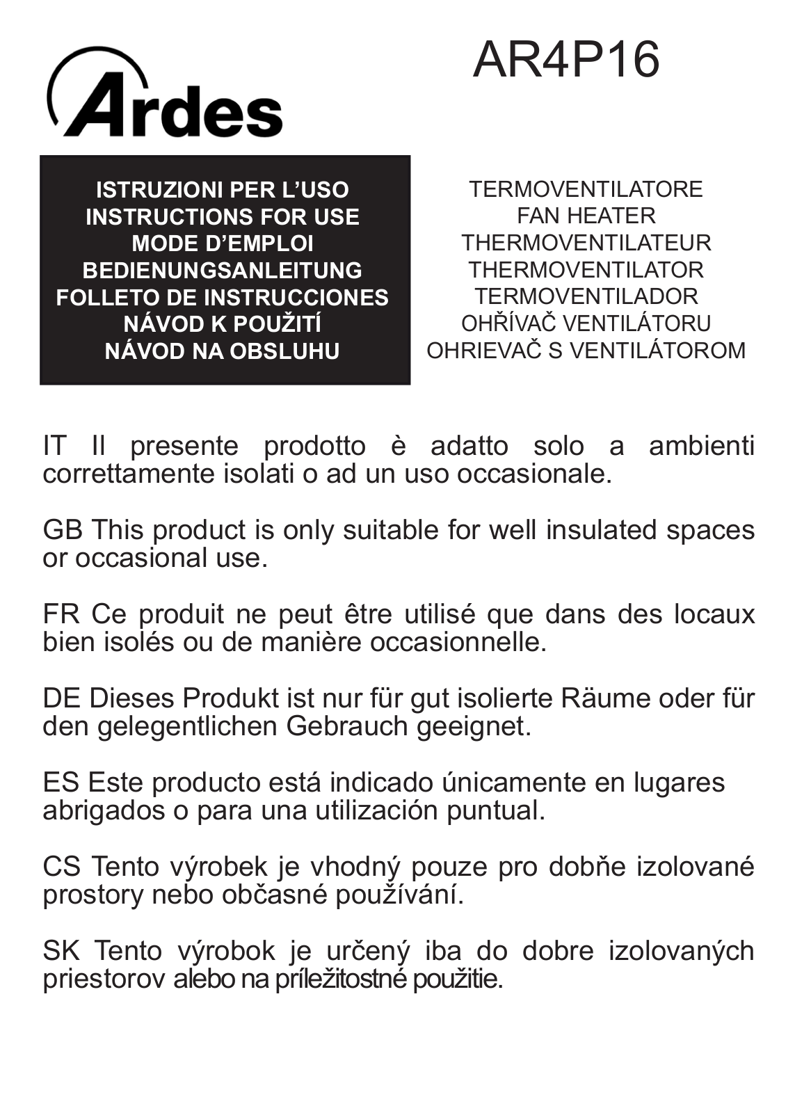 Ardes AR4P16 User guide - ManualMachine.com