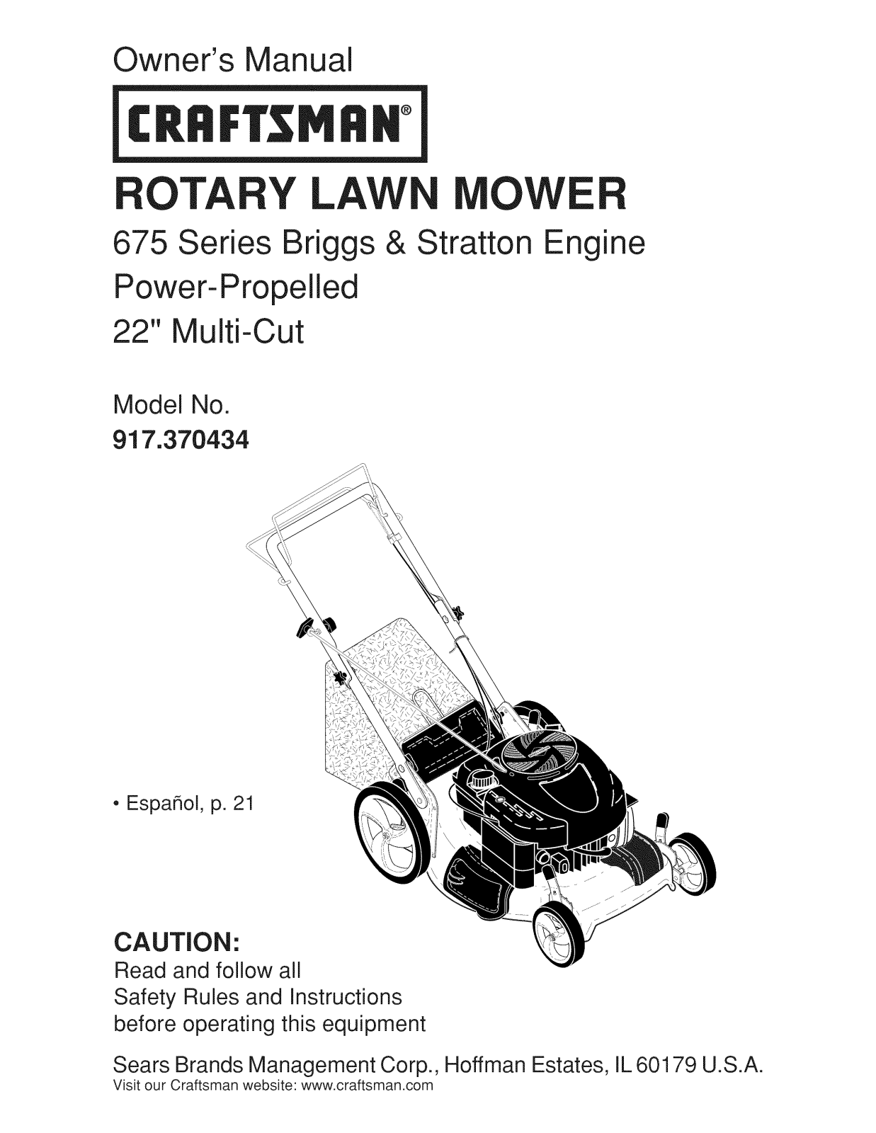 Craftsman 917370434 Owner’s Manual