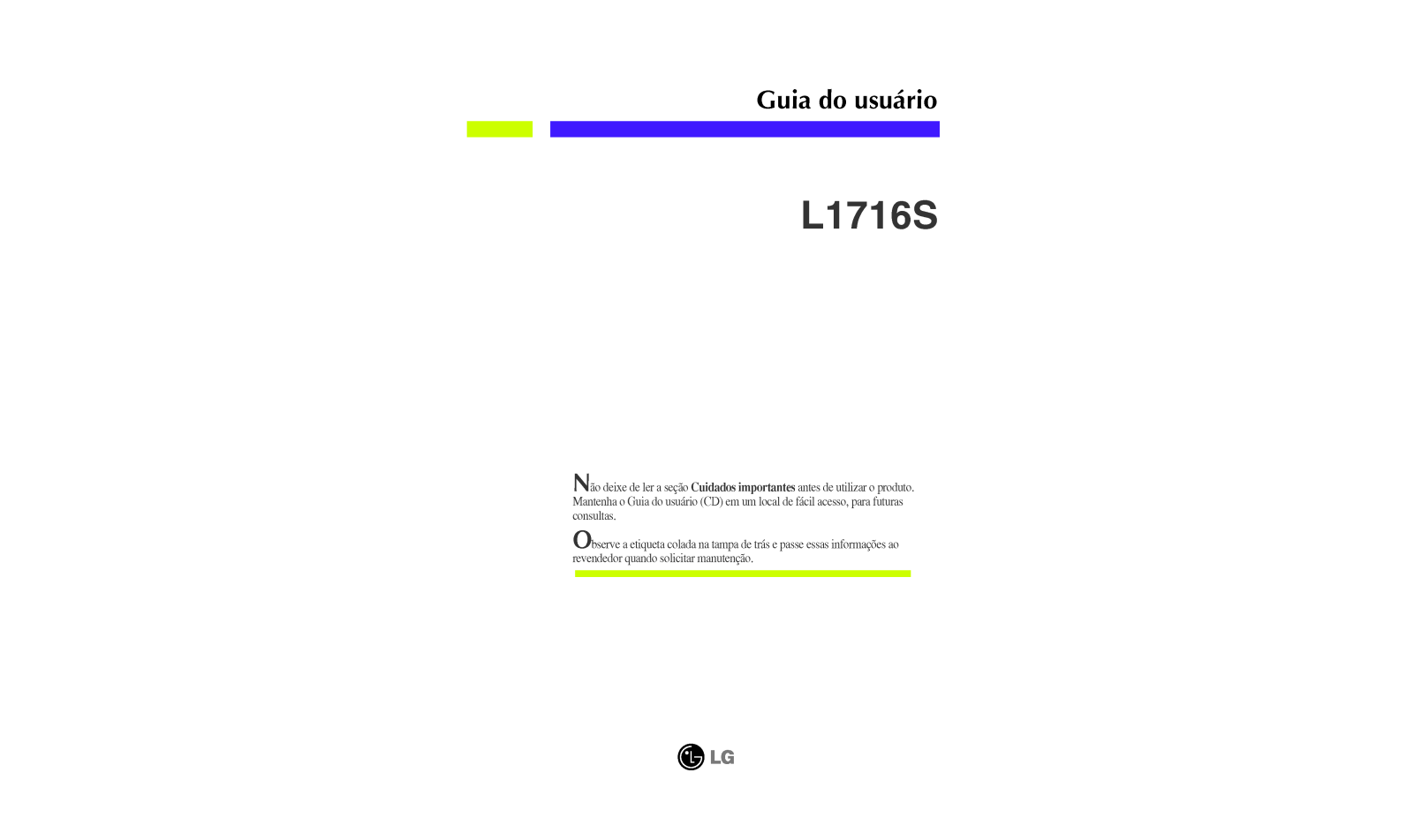 Lg L1716S User Manual
