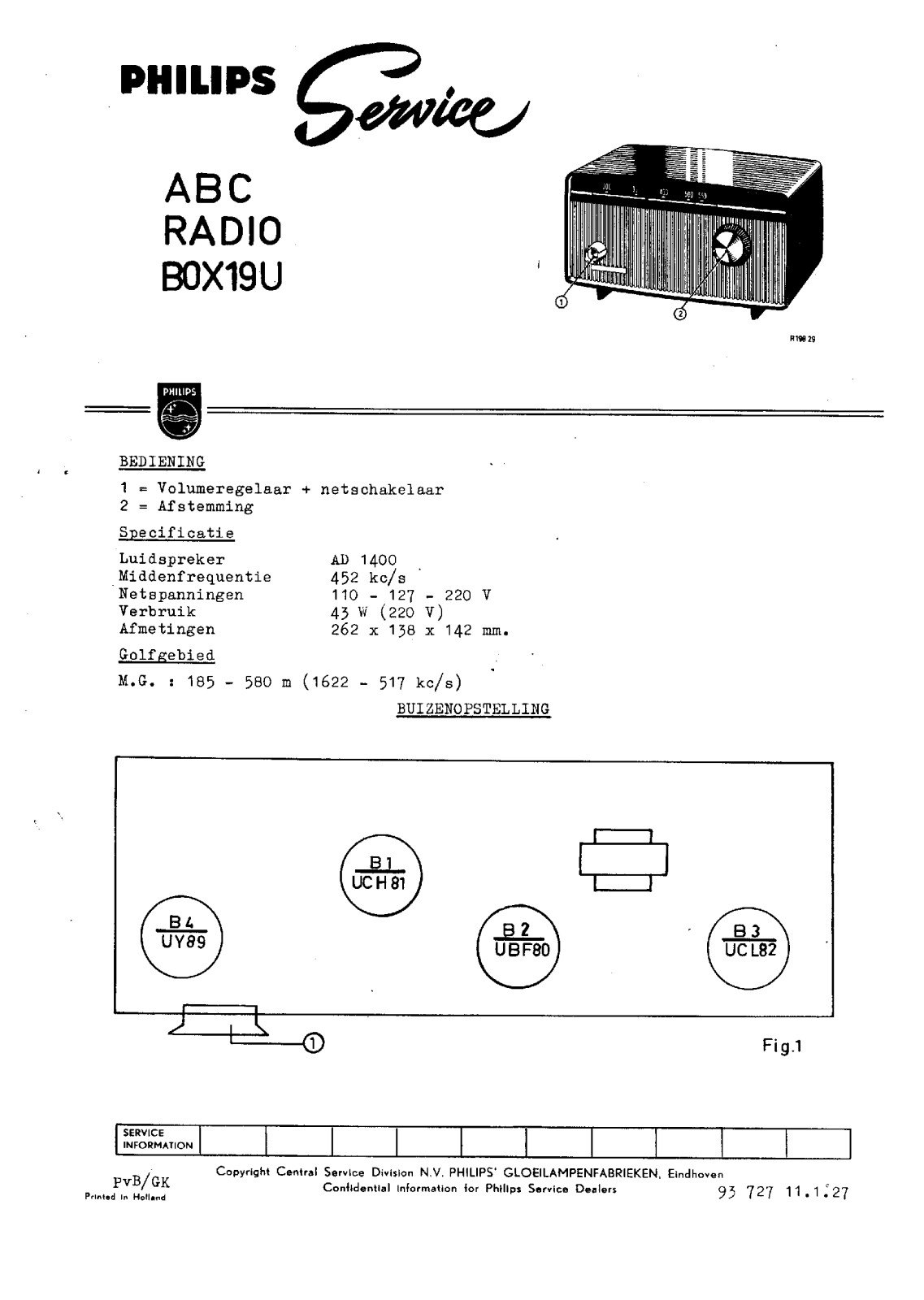 Philips BOX-19-U Service Manual