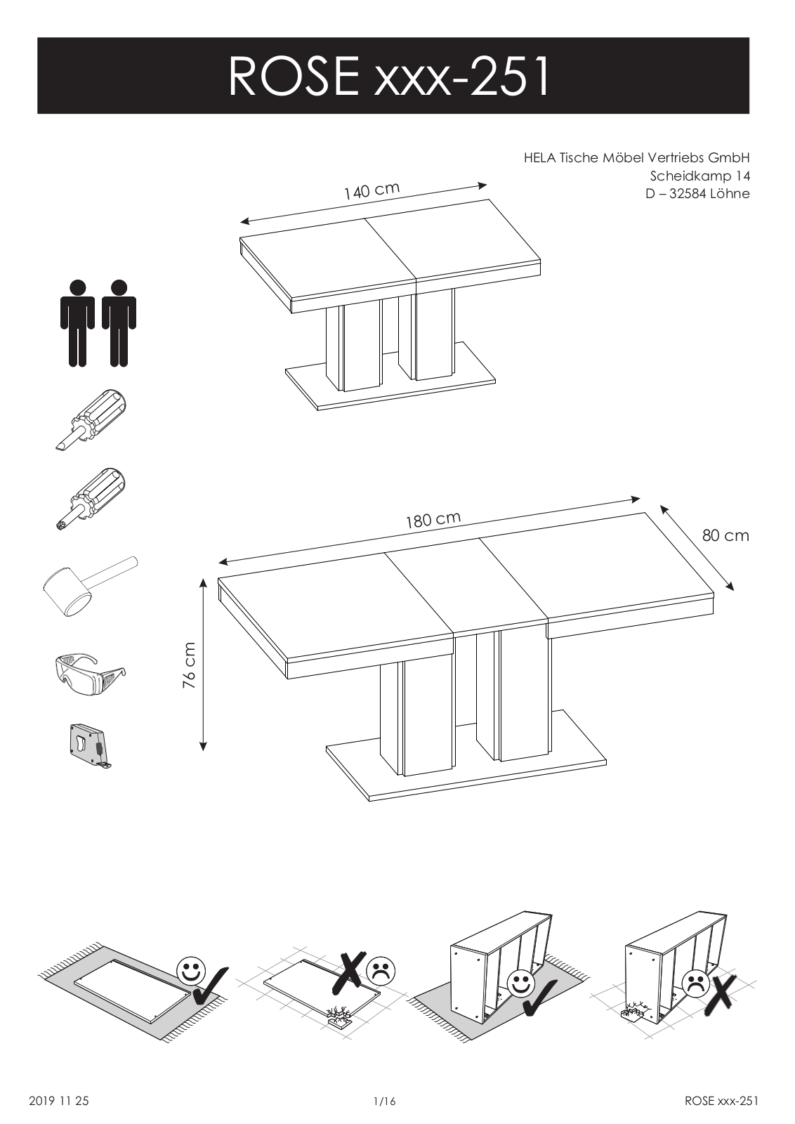 HELA ROSE Assembly instructions - ManualMachine.com