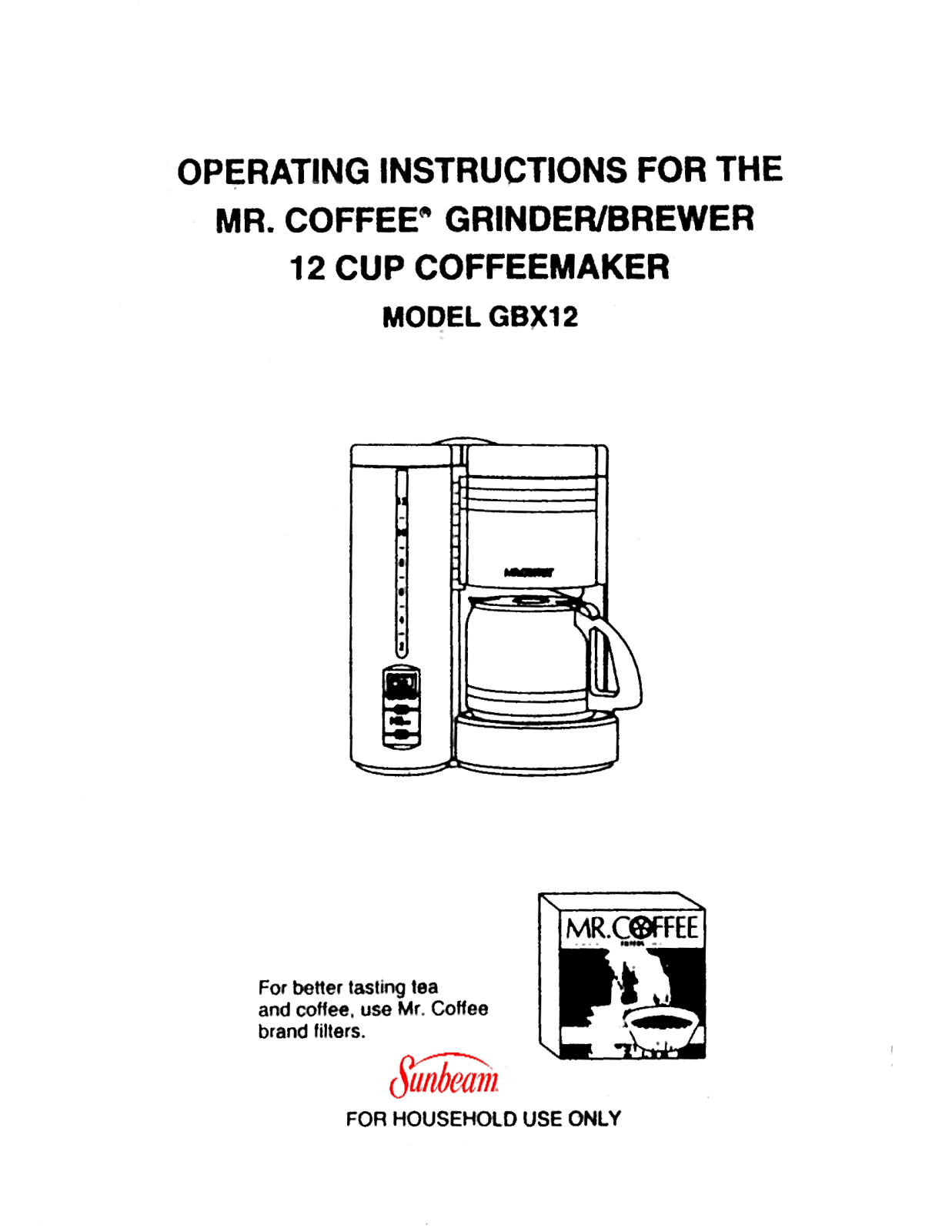 Mr coffee GBX12 User Manual