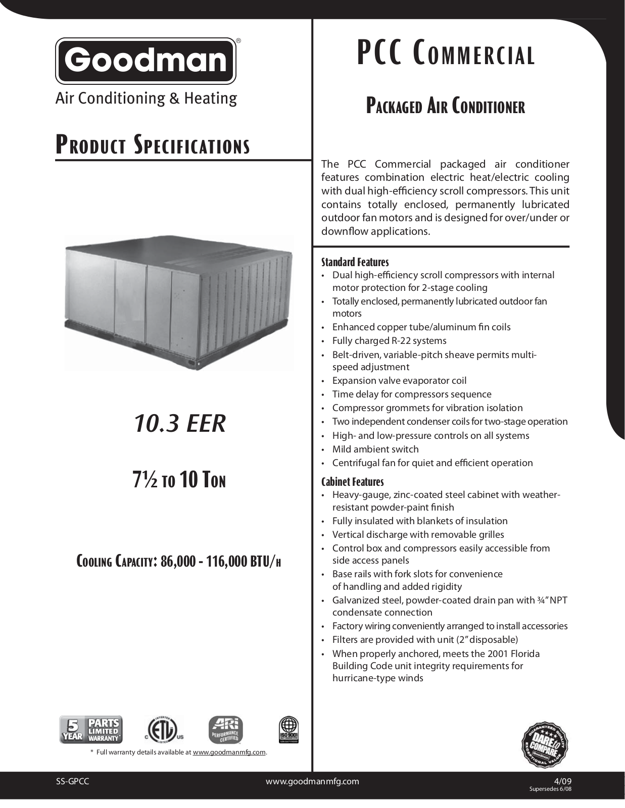 Goodman 10.3 EER User Manual