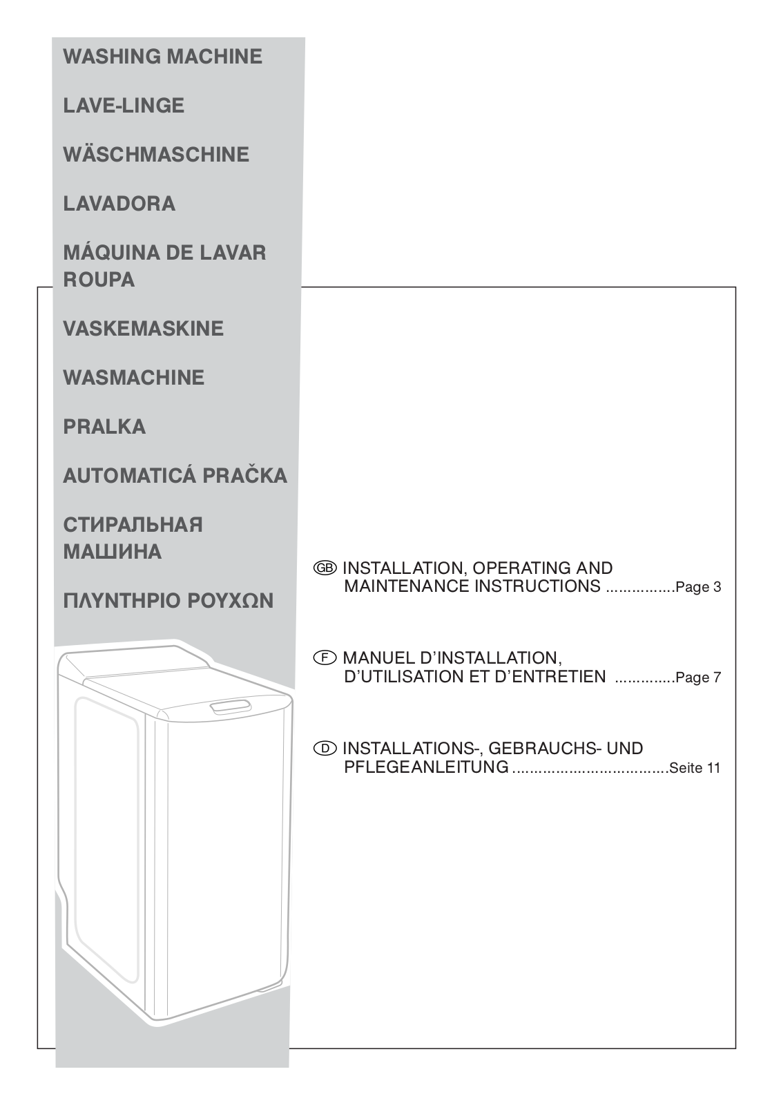 BRANDT WTC1015K User Manual