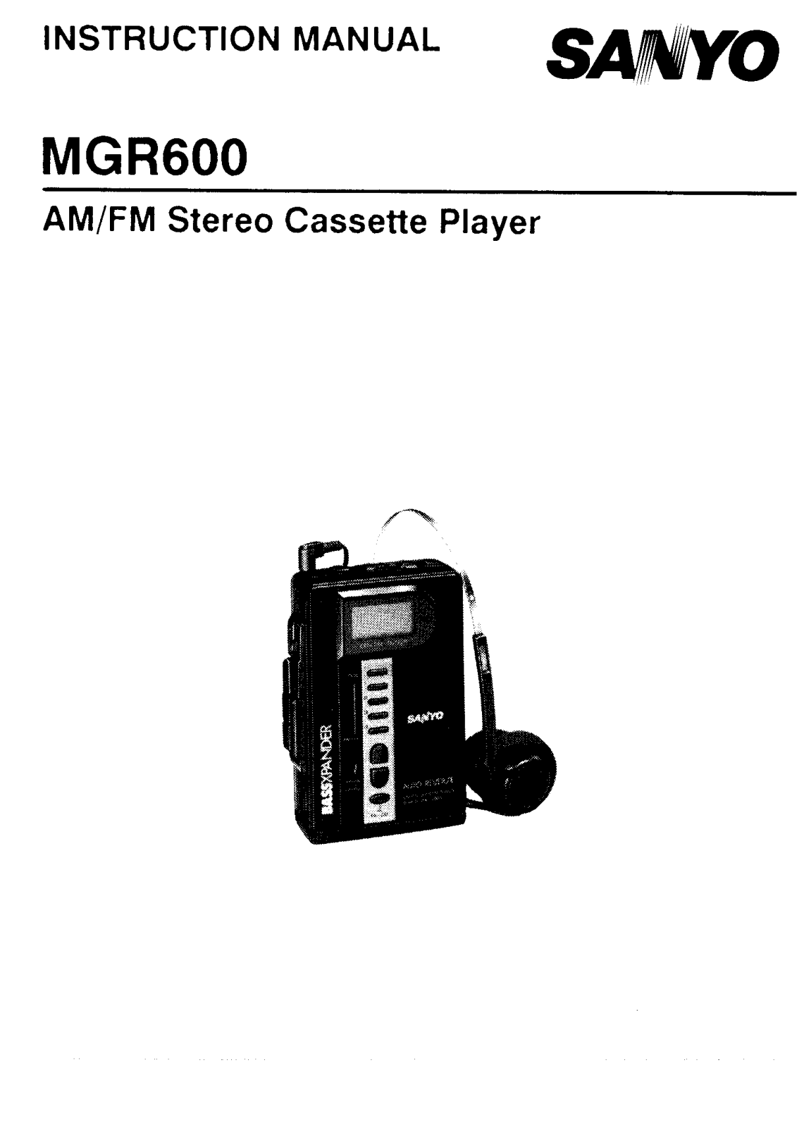 Sanyo MGR600 Instruction Manual