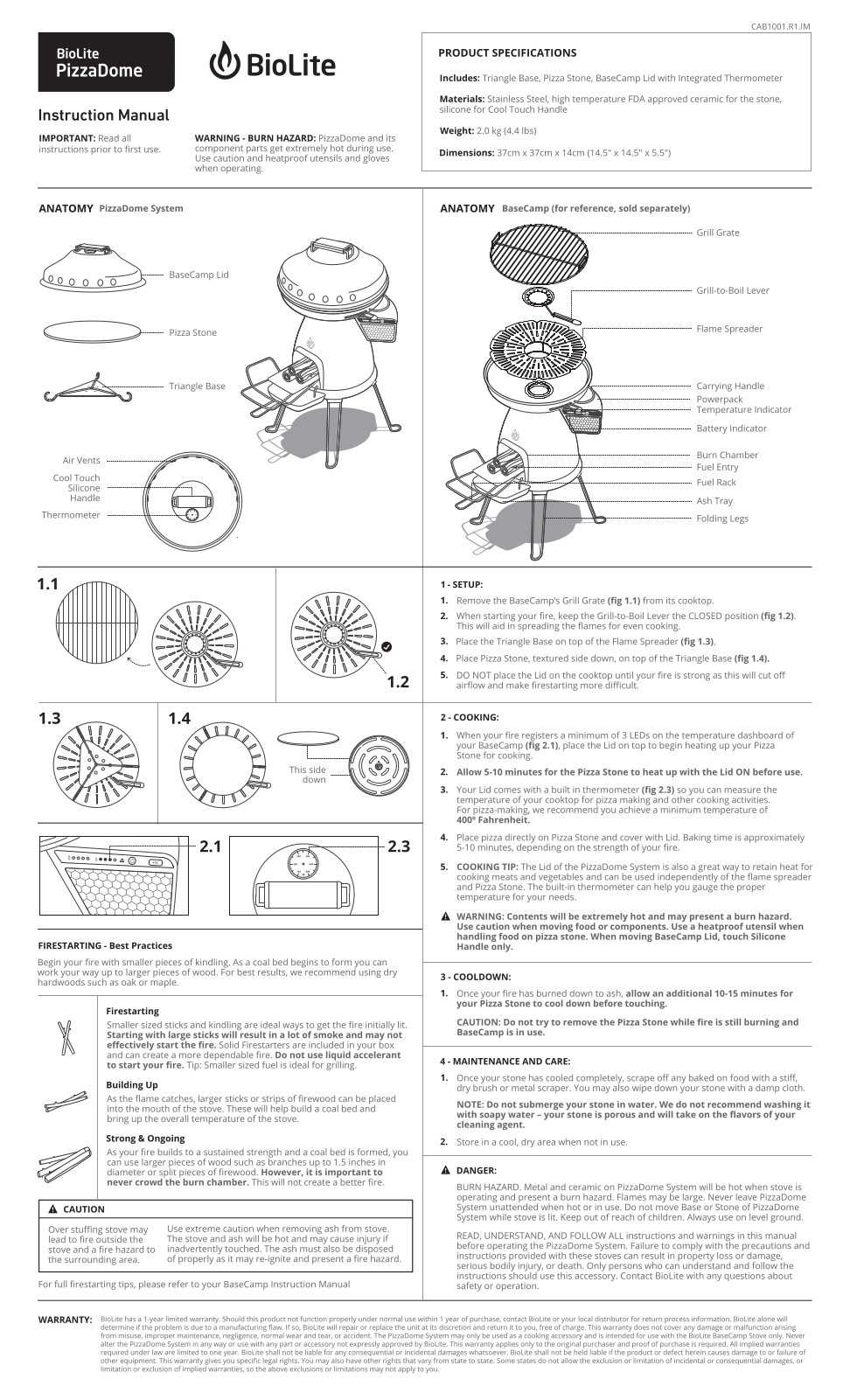 Biolite Pizzadome User Manual