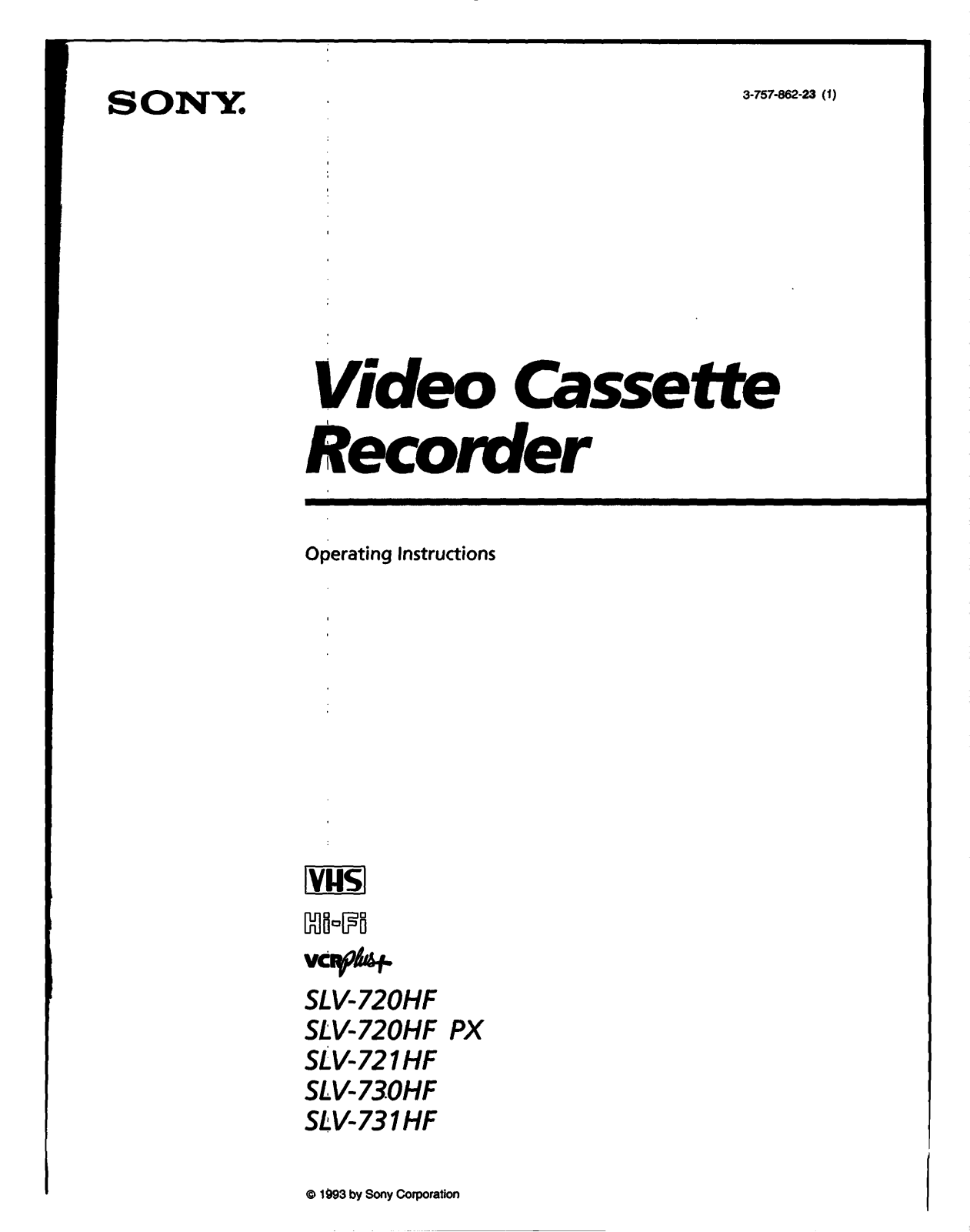 Sony SL-V720HF User Manual