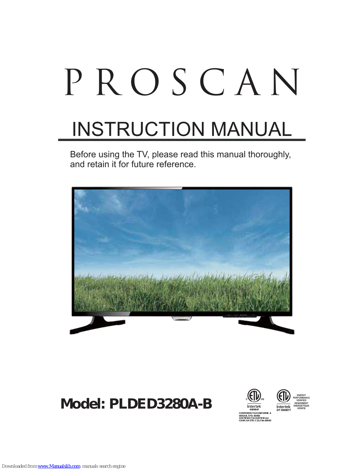 ProScan PLDED3280A-B Instruction Manual