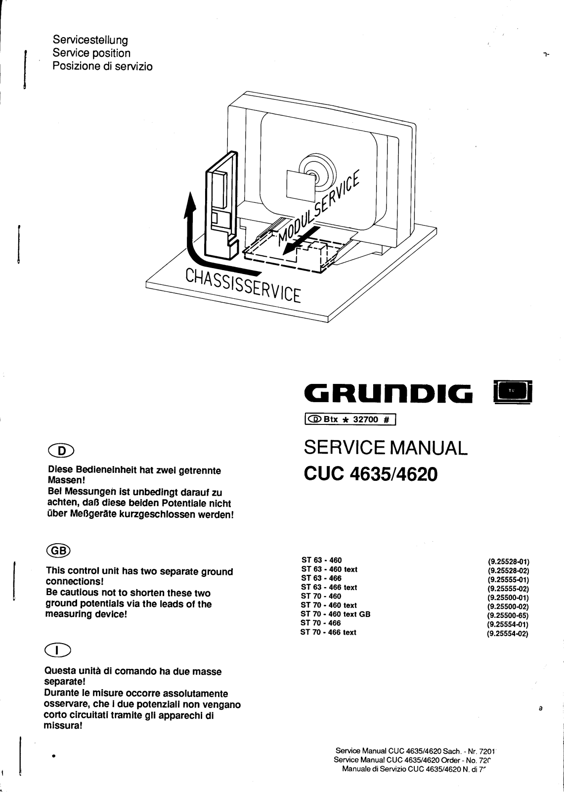 Grundig CUC4620 Service Manual