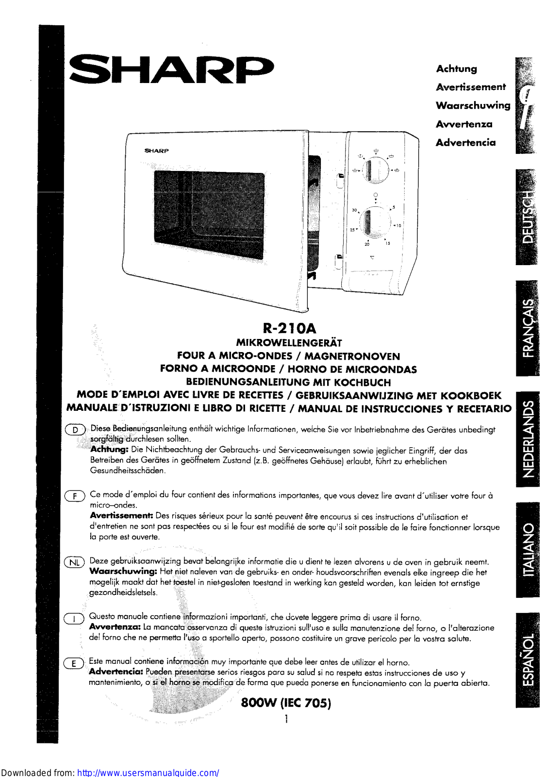 SHARP R-210A User Manual