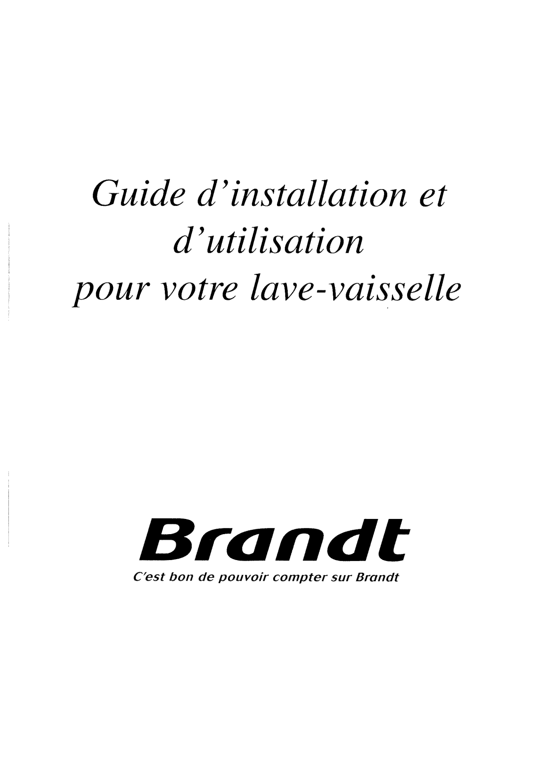 BRANDT P2550 User Manual