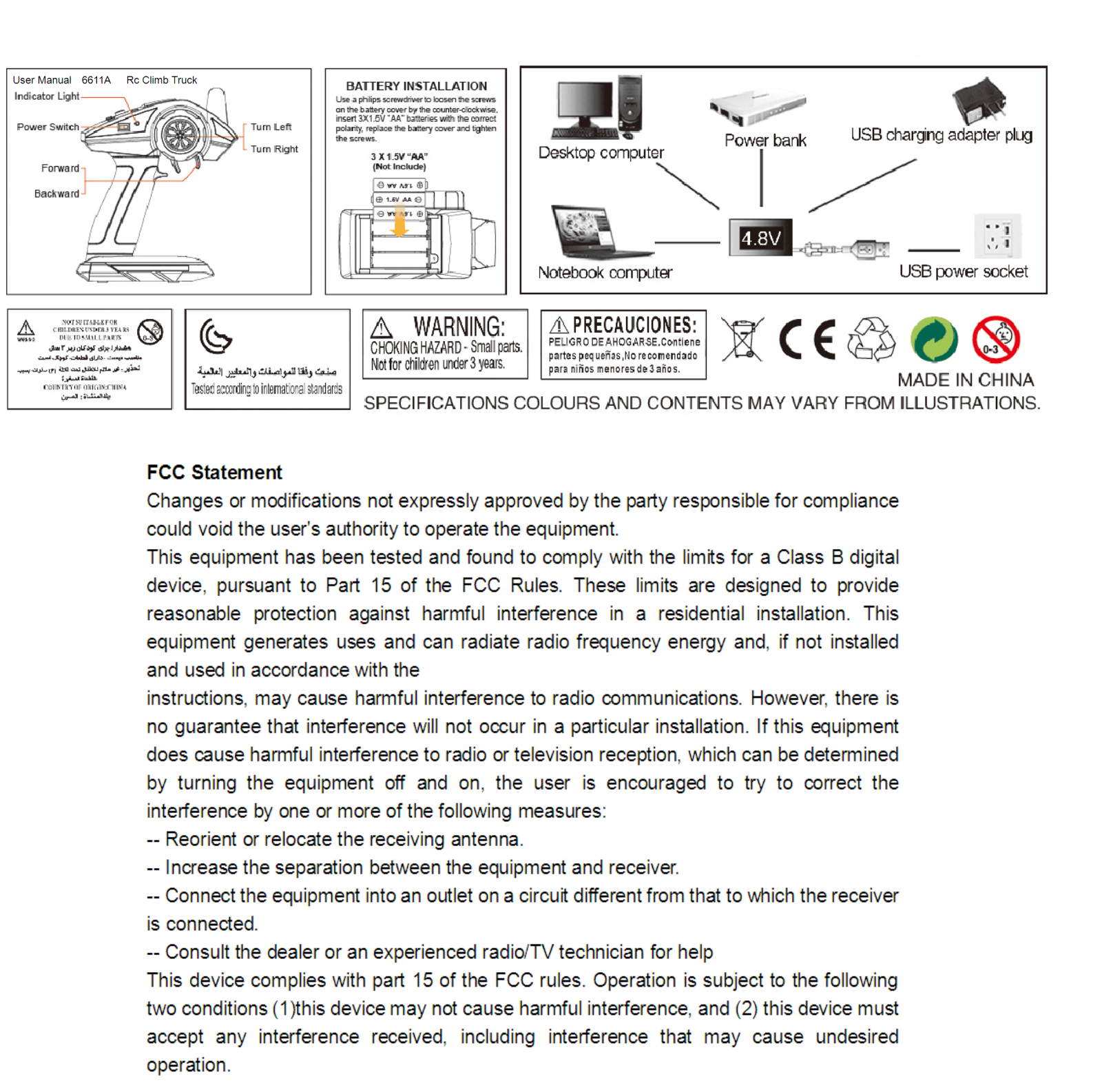 GuangDong ShengXiong Toys Industry A6611A Users manual