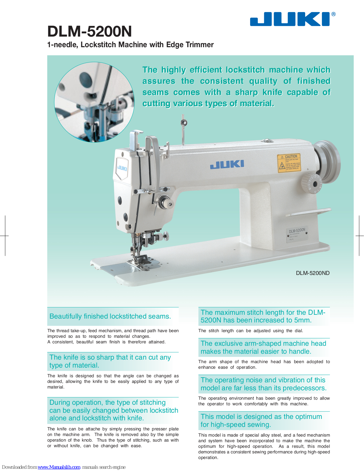 JUKI DLM-5200N, DLM-5200ND Specifications - ManualMachine.com