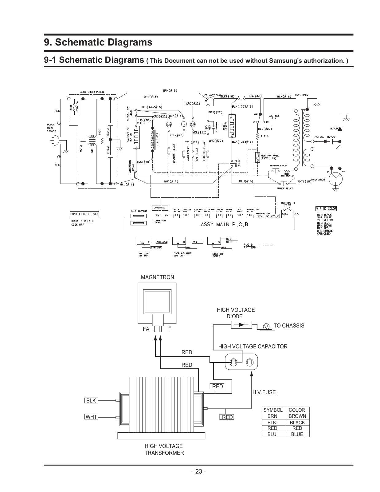 SAMSUNG CE1110R Schematic Diagram