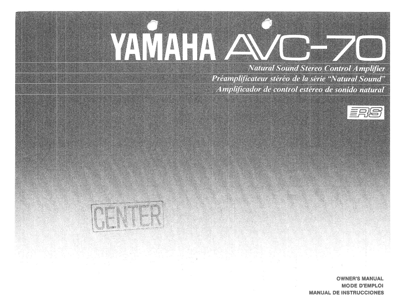 Yamaha AVC-70 User Manual