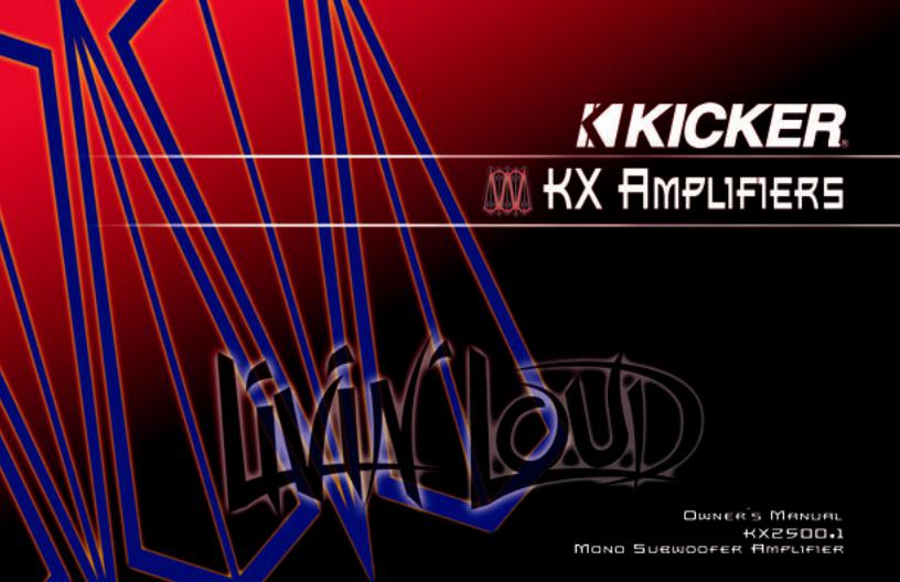 Kicker KX2500.1 User Manual