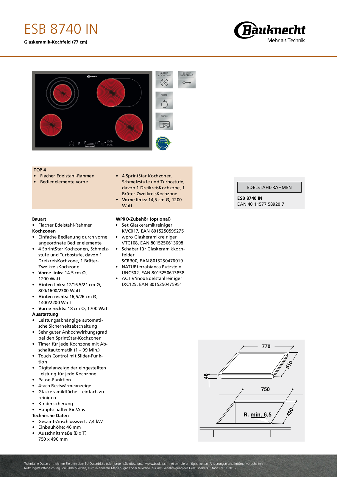 Bauknecht ESB 8740 IN User Manual