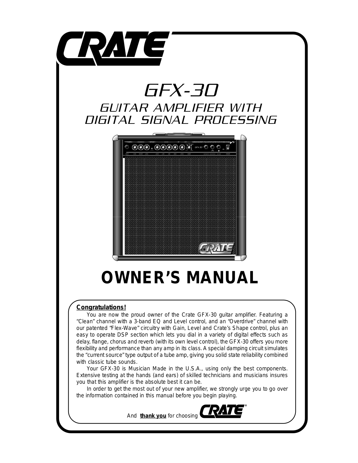 Crate GFX-30 User Manual