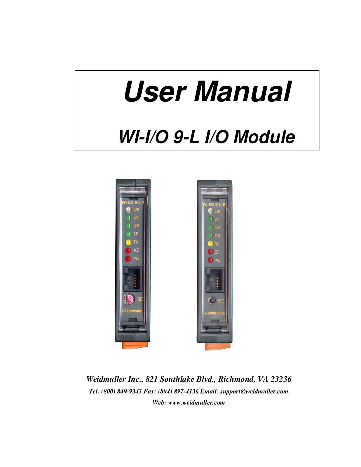 Weidmuller WI-I-O 9-L User Manual