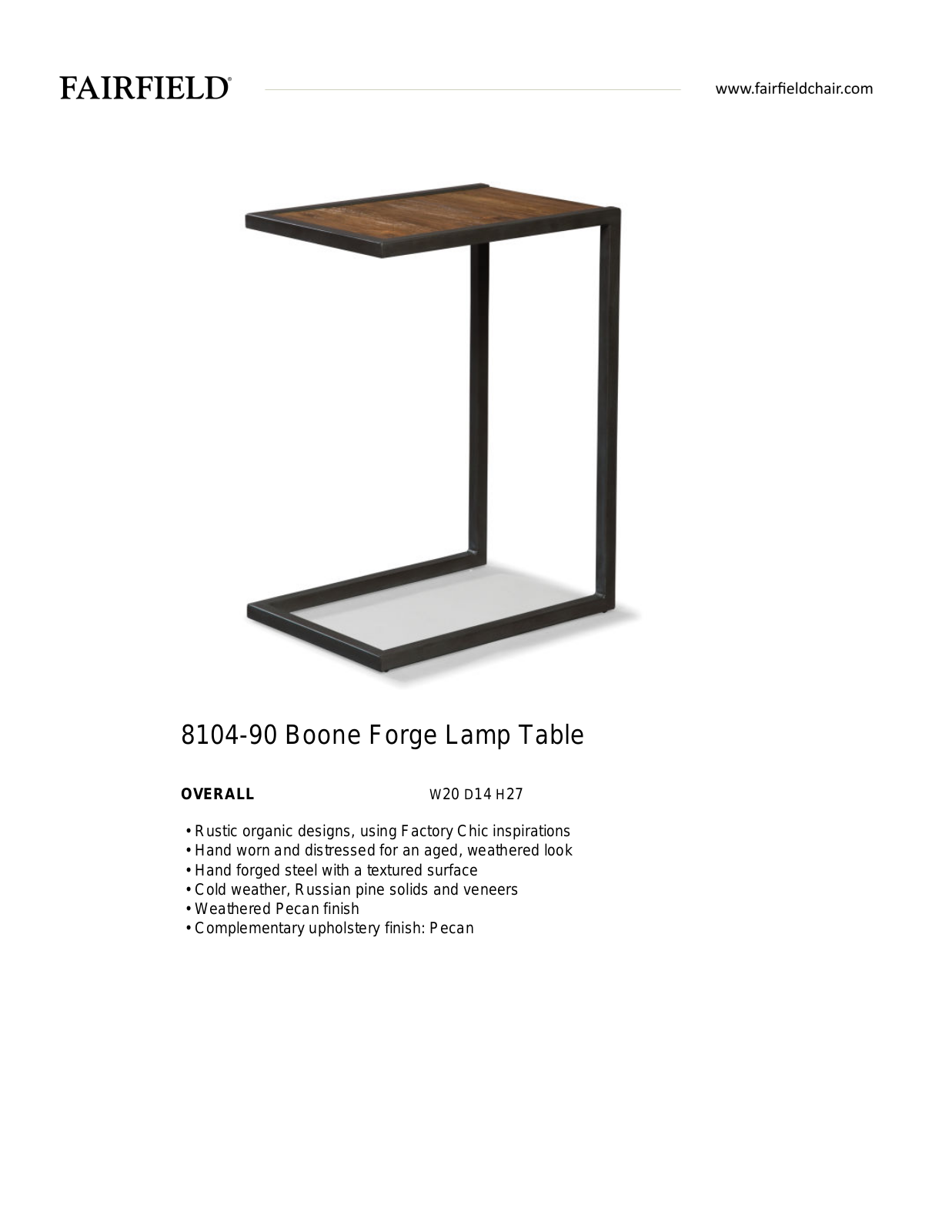 Fairfield Chair FCQ1395 Specifications - ManualMachine.com
