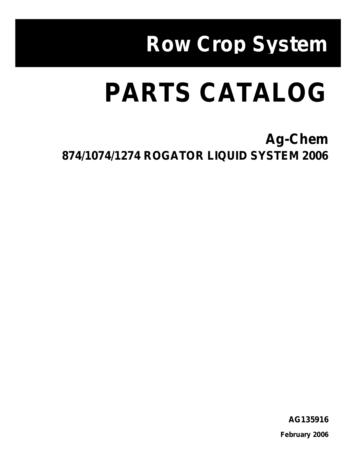 Challenger 874, 1074, 1274 Parts Manual