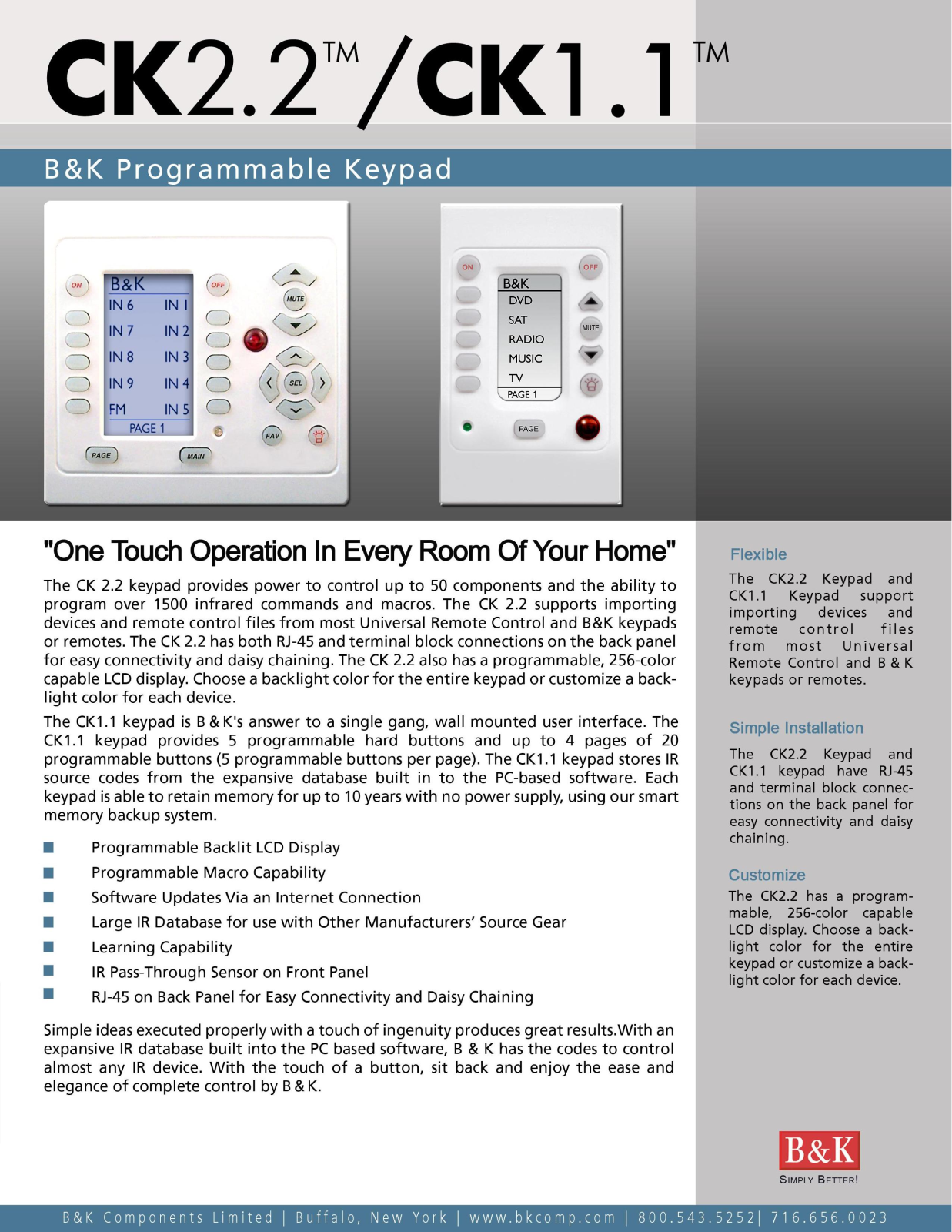 B&K CK1.1, CK2.2 User Manual