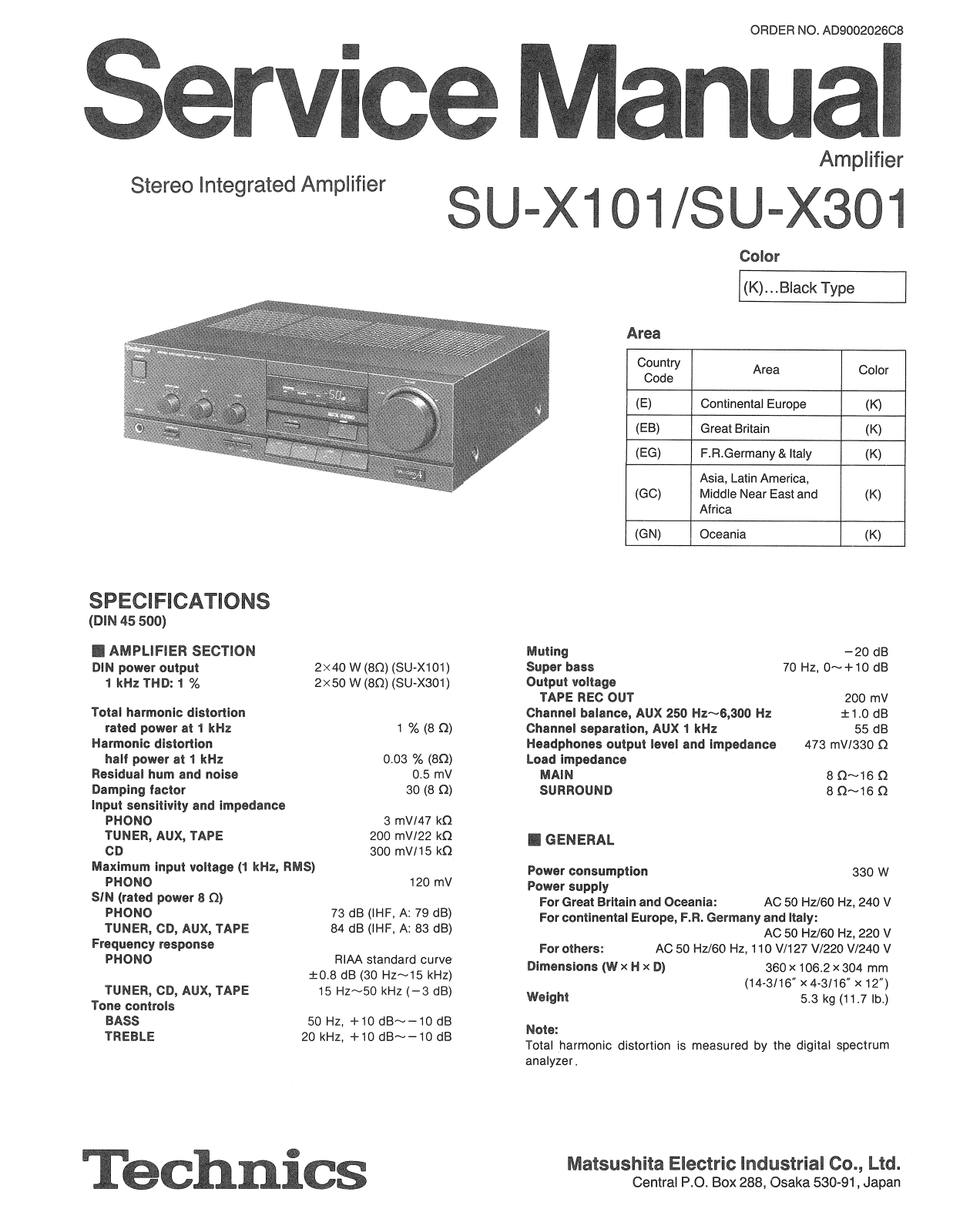 Technics SUX-301 Service manual