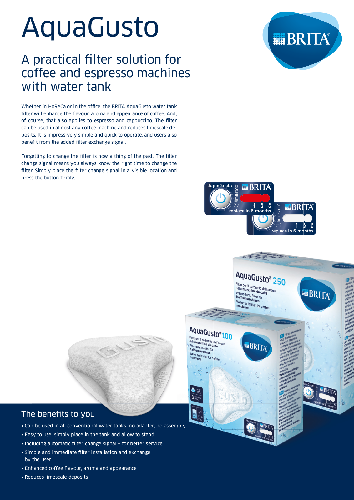 Brita AquaGusto 250, AquaGusto 100 Product information