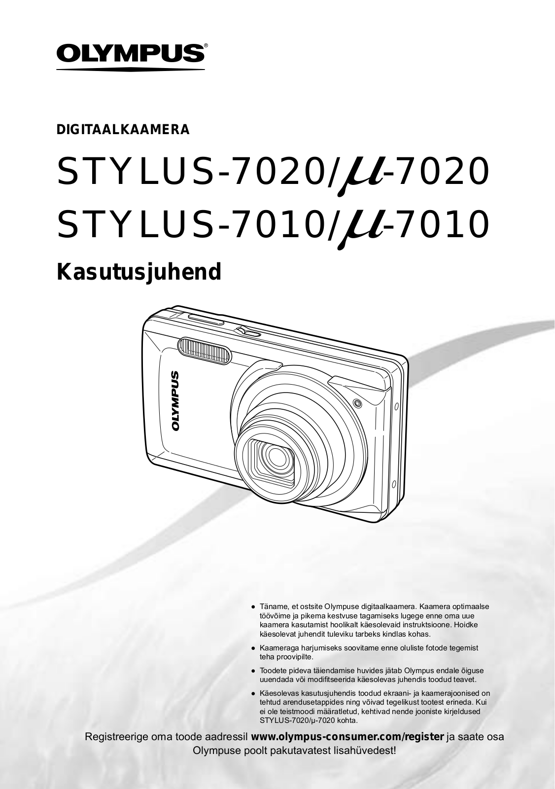 Olympus STYLUS-7020, µ-7020, STYLUS-7010, µ-7010 User Manual