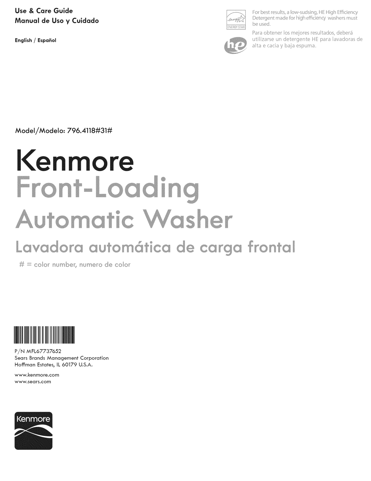 Kenmore 79641182310, 79641182311 Owner’s Manual
