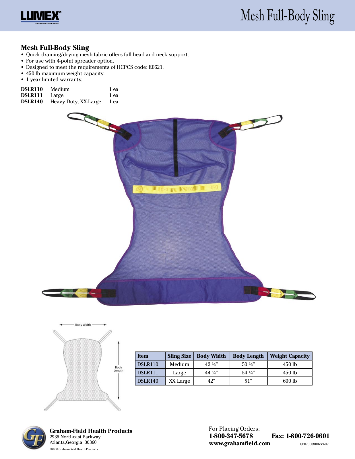 Graham Field DSLR110, DSLR111, DSLR14 User Manual