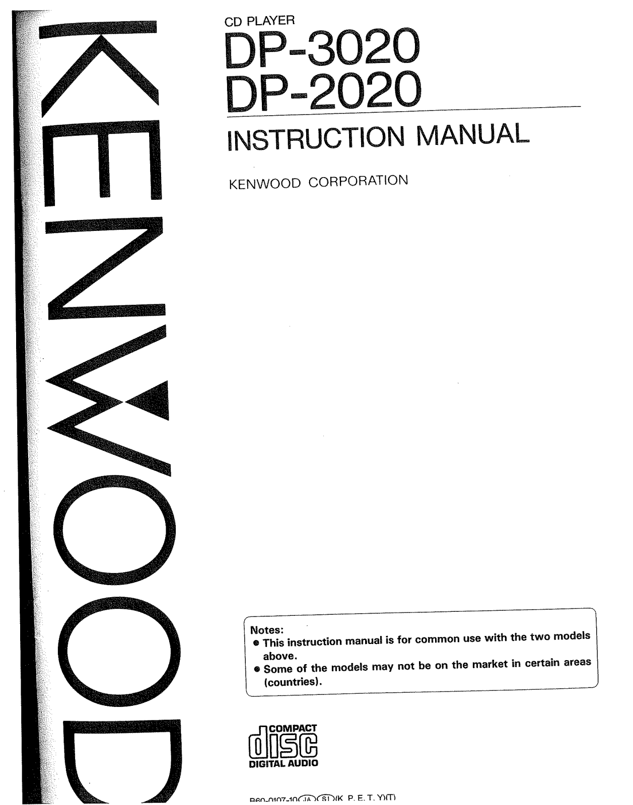 Kenwood DP-2020, DP-3020 Owner's Manual
