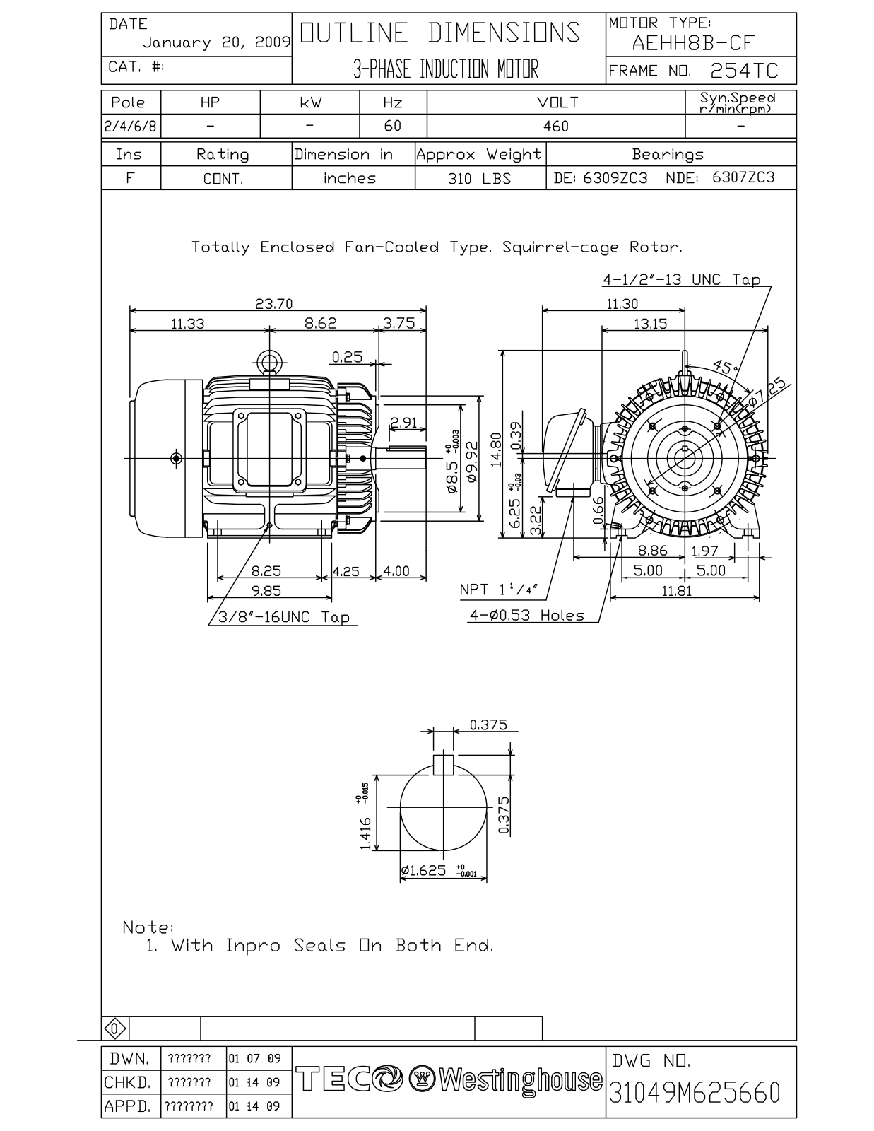 Datasheet HB0152C Reference Drawing (Teco) - ManualMachine.com