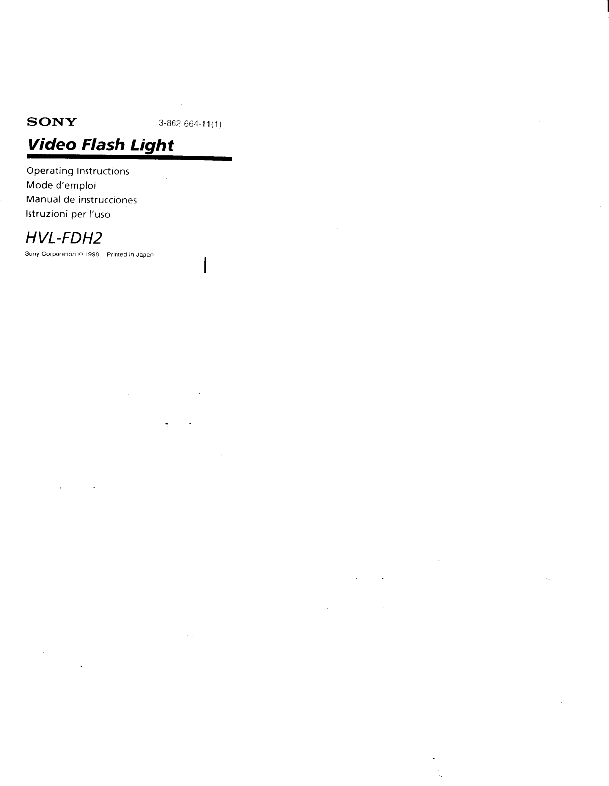 Sony HVL-FDH2 Operating Instructions