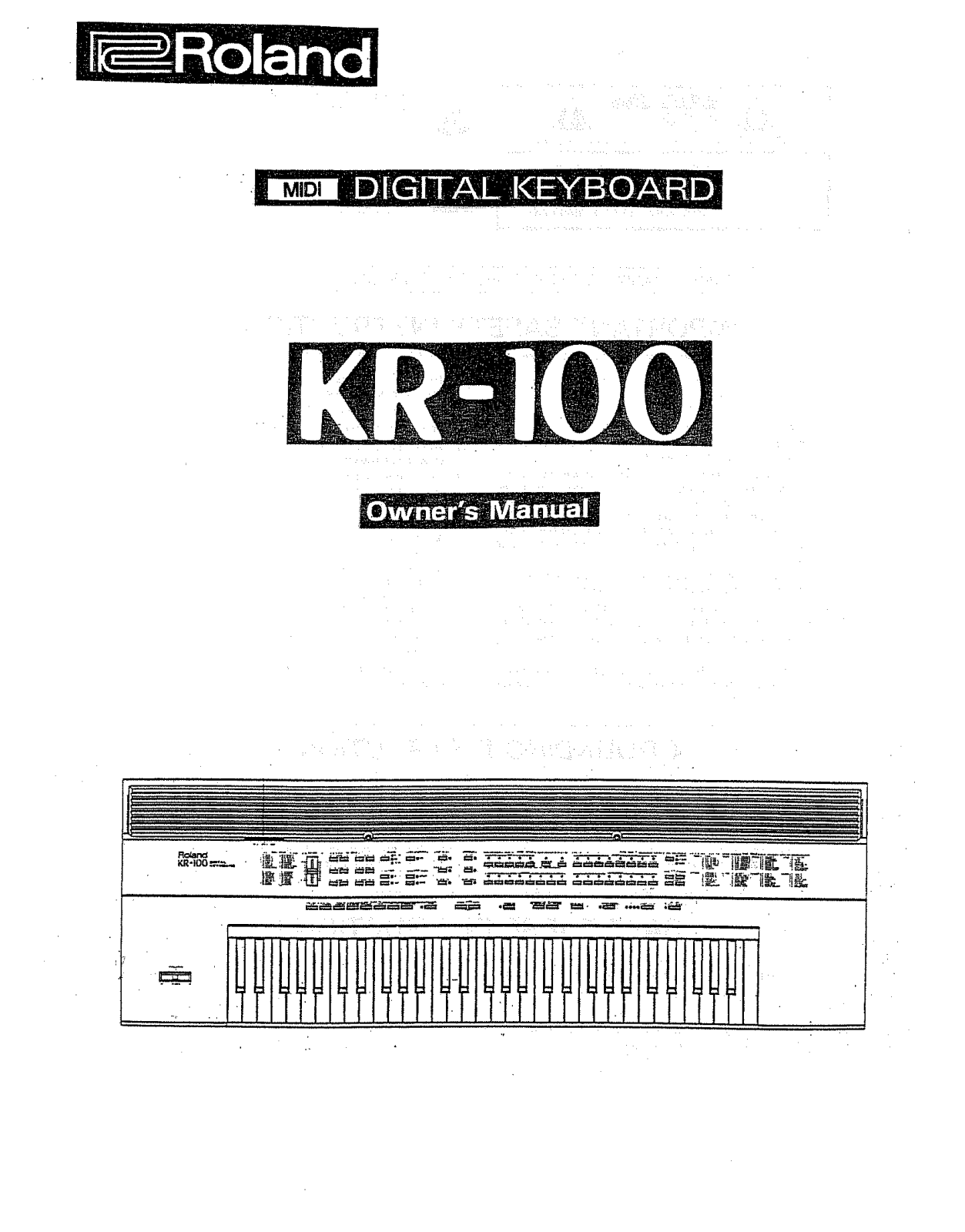 Roland KR 100 Service Manual