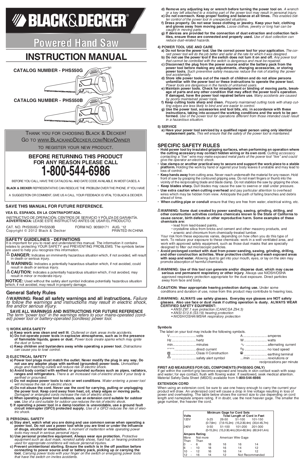 Black & Decker PHS550B User Manual