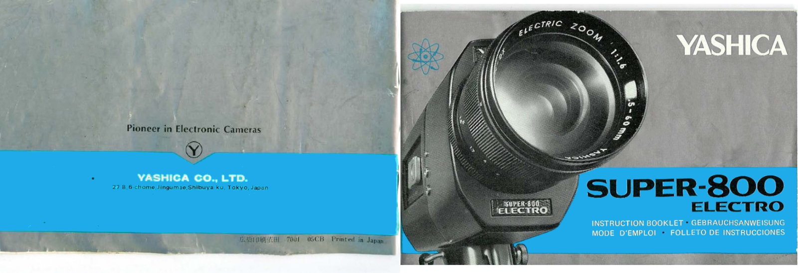 Yashica Super 800 Electro Instruction Booklet