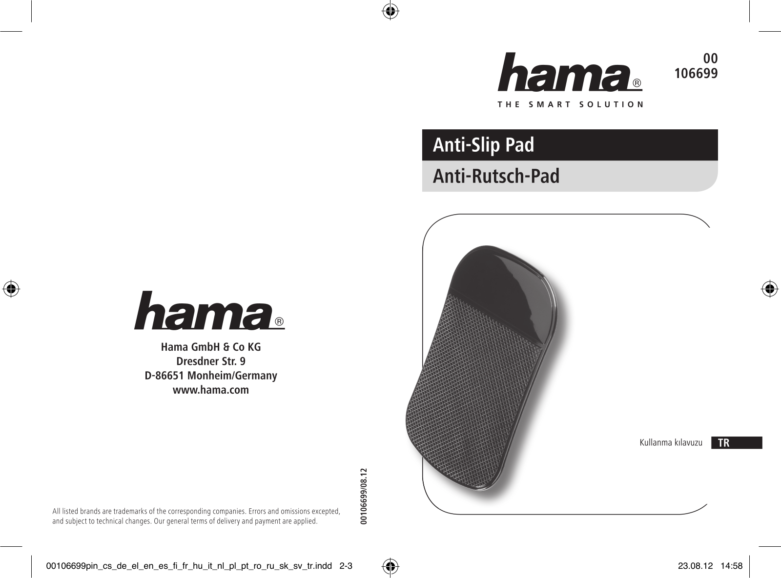 Hama Anti-Slip Pad User guide