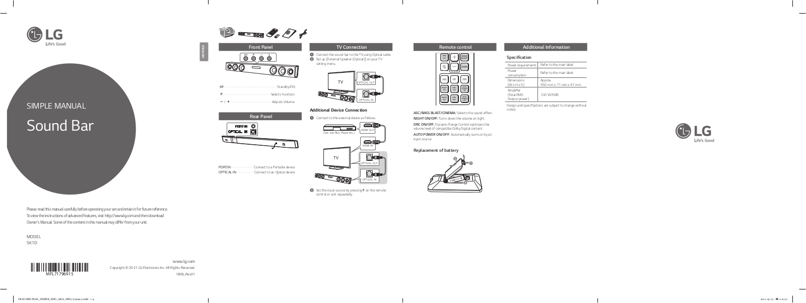 LG SK1D User Guide