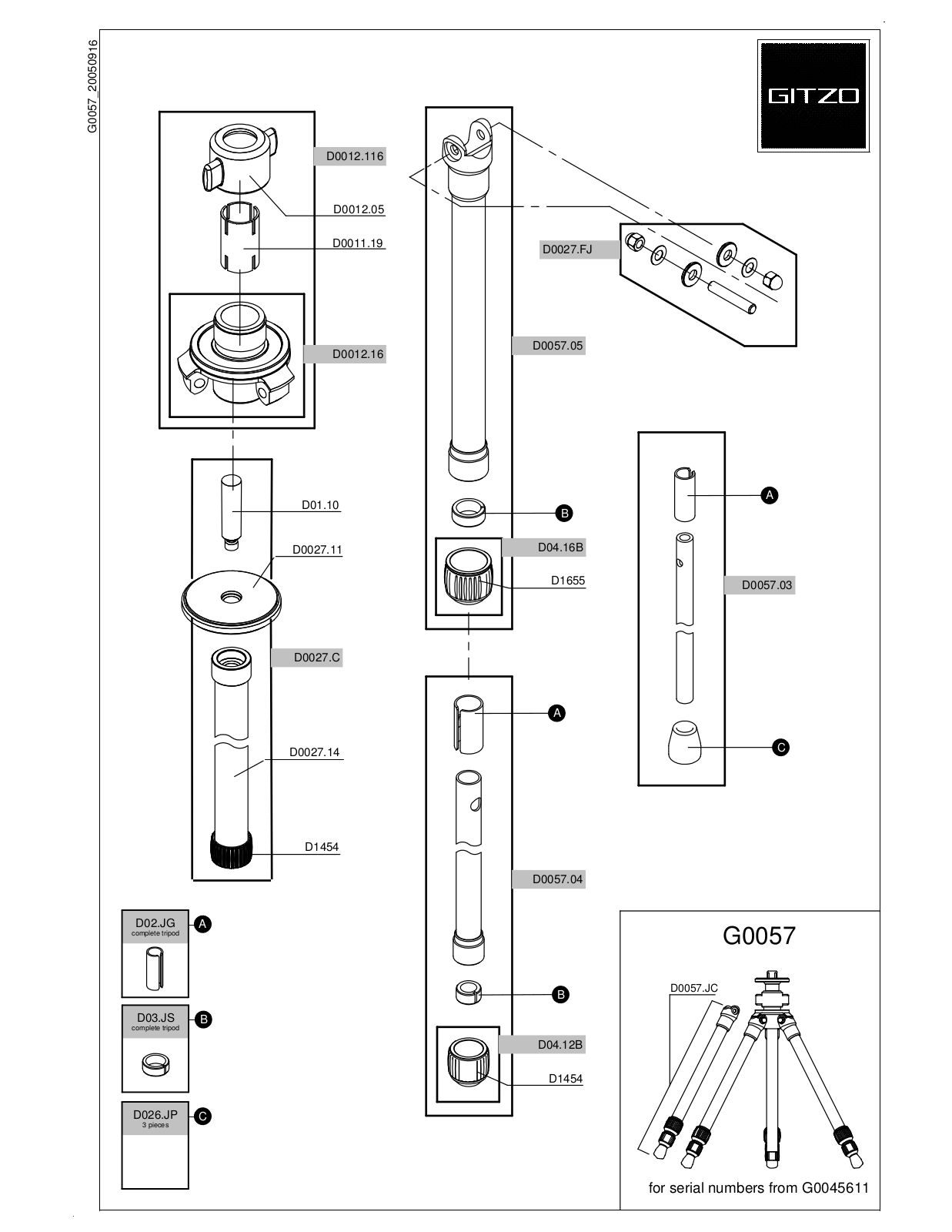 Gitzo G0045611 User Manual